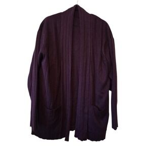 Vintage 90s August Max Wool Sweater Set Womens 1X Purple Mock Neck Minimalist